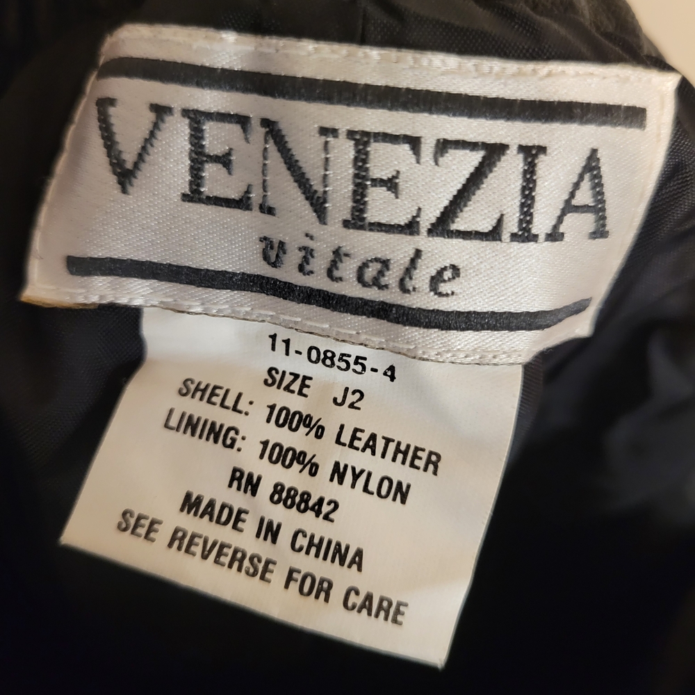 Venezia Womens Leather Pants Plus Size 22 Black Genuine Leather Straight Leg - Picture 4 of 5